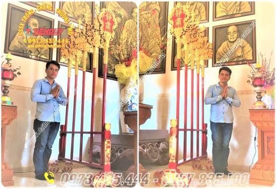 BÁN BÁT BỬU GỖ SƠN SON THẾP VÀNG
