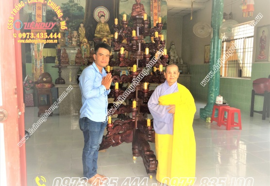 Giá Đèn Dược Sư Gỗ 49 Ngọn